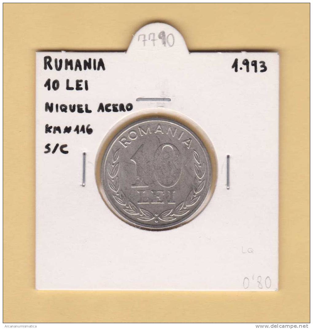 RUMANIA  10  LEI  1.993  Niquel-Acero   KM#116     SC/UNC      DL-7790 - Romania