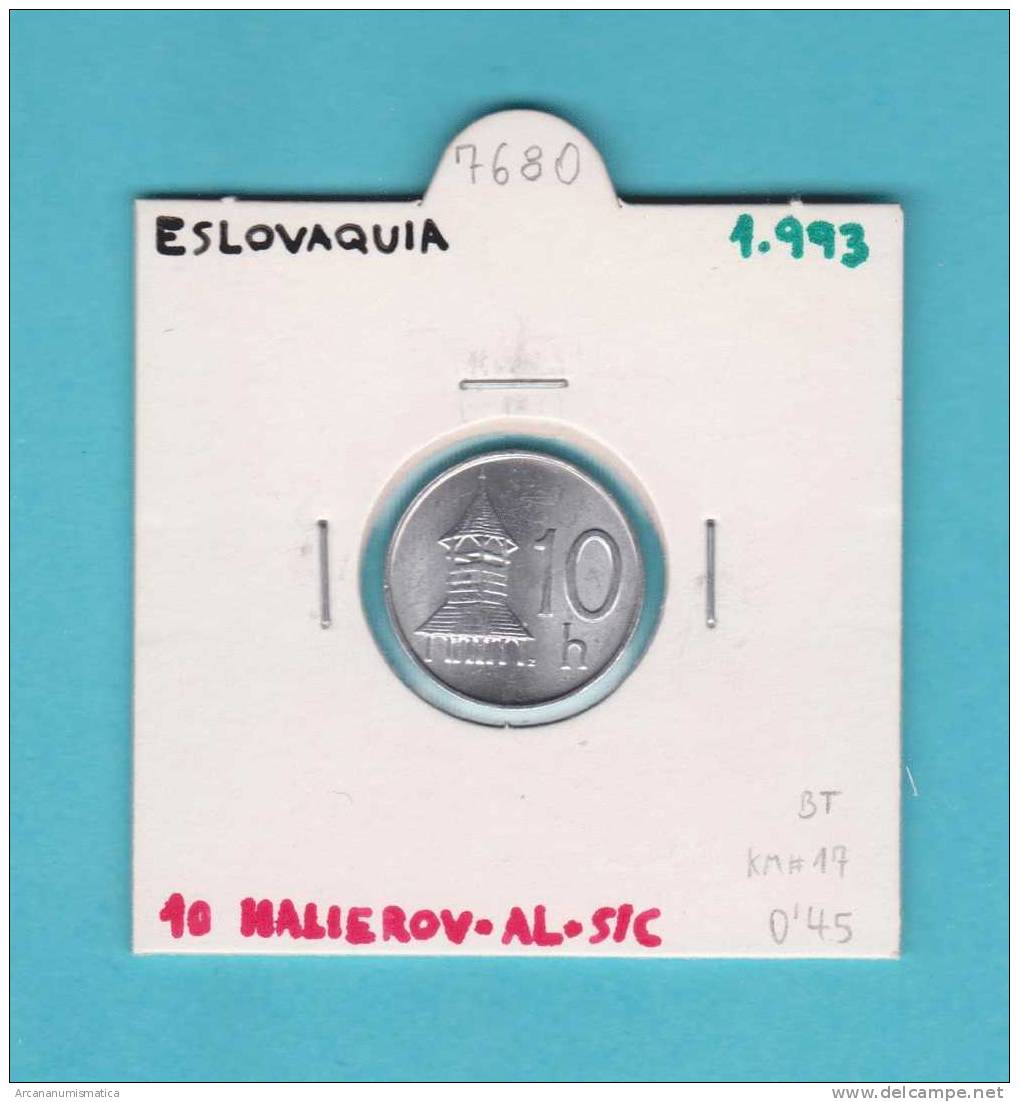 ESLOVAQUIA  10  HALIEROV  1.993  AL  KM#17  SC/UNC       DL-7680 - Eslovaquia