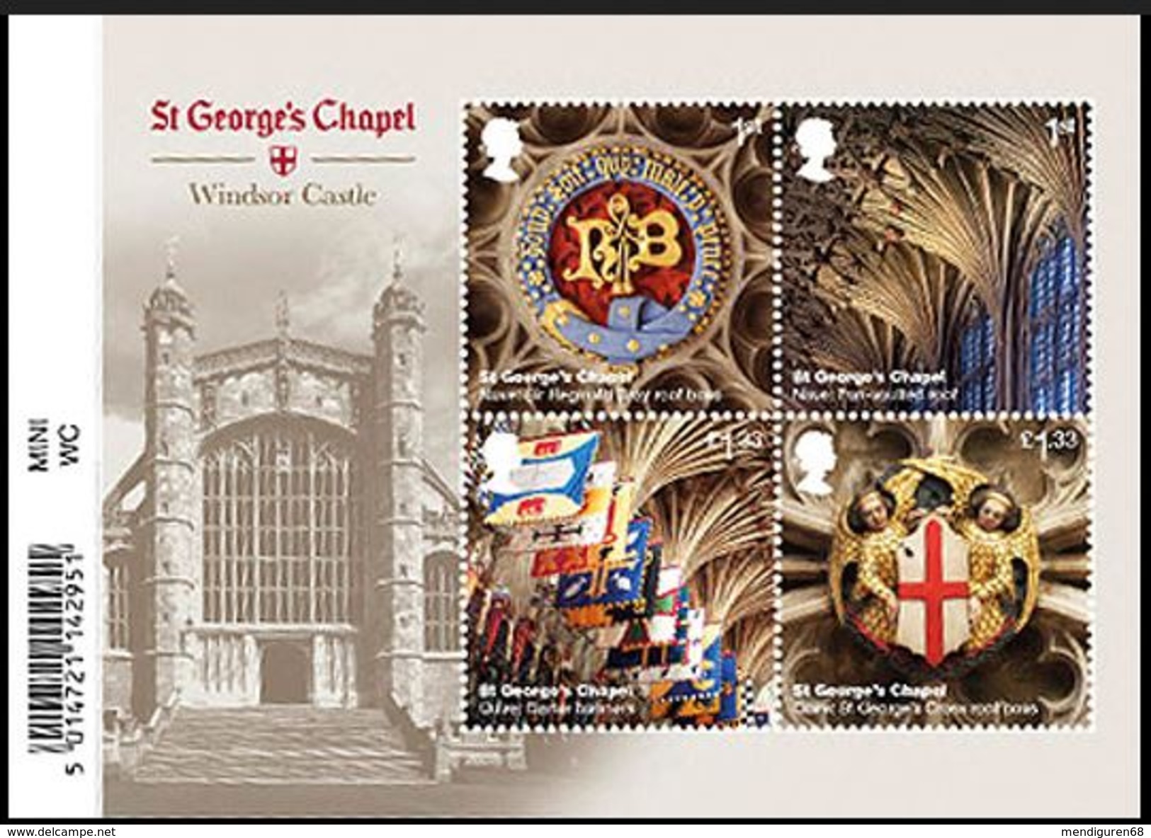 GROSSBRITANNIEN GRANDE BRETAGNE GB 2017 MS ST GEORGE’S CHAPEL MNH SG MS3928-31 MI B106-4002-05 YT F4004-07 SC 3590SH - Blocchi & Foglietti