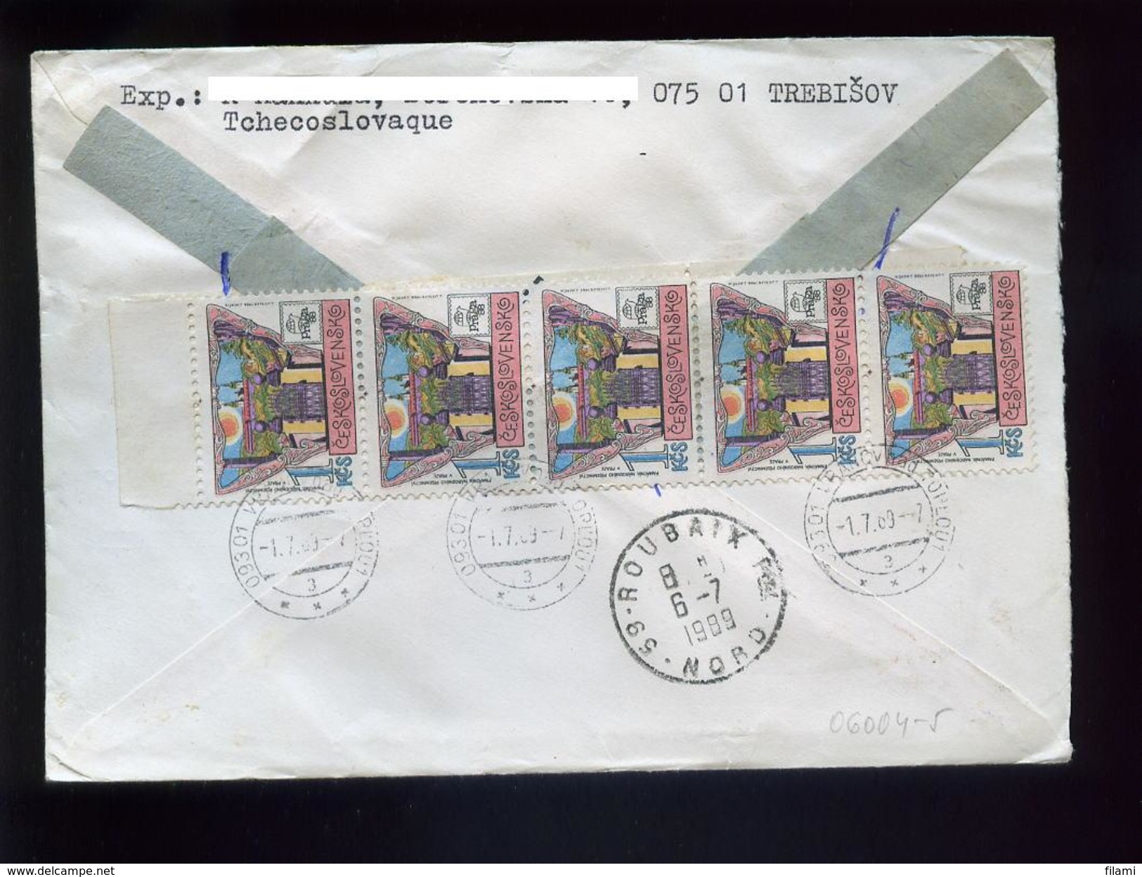 Marcophilie,entier Postal Tchècoslovaquie,tableau,religion St Jérôme,lettre Recommandée Vranov Nad Toplou 1989 - Briefe
