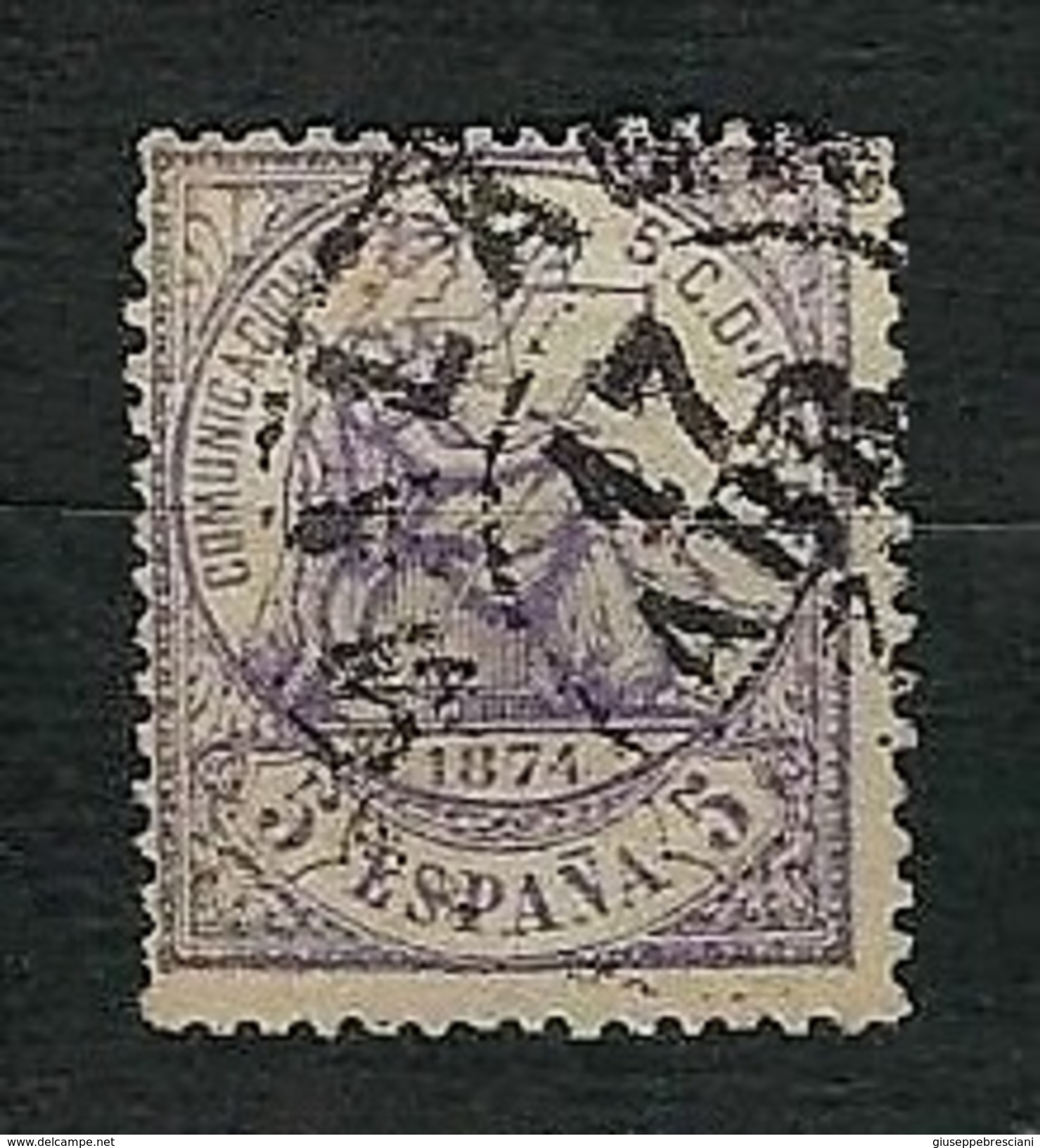 SPAGNA 1874 - Alegoria De La Justicia - 5 C.violetto - Yv:ES 142 - Used Stamps