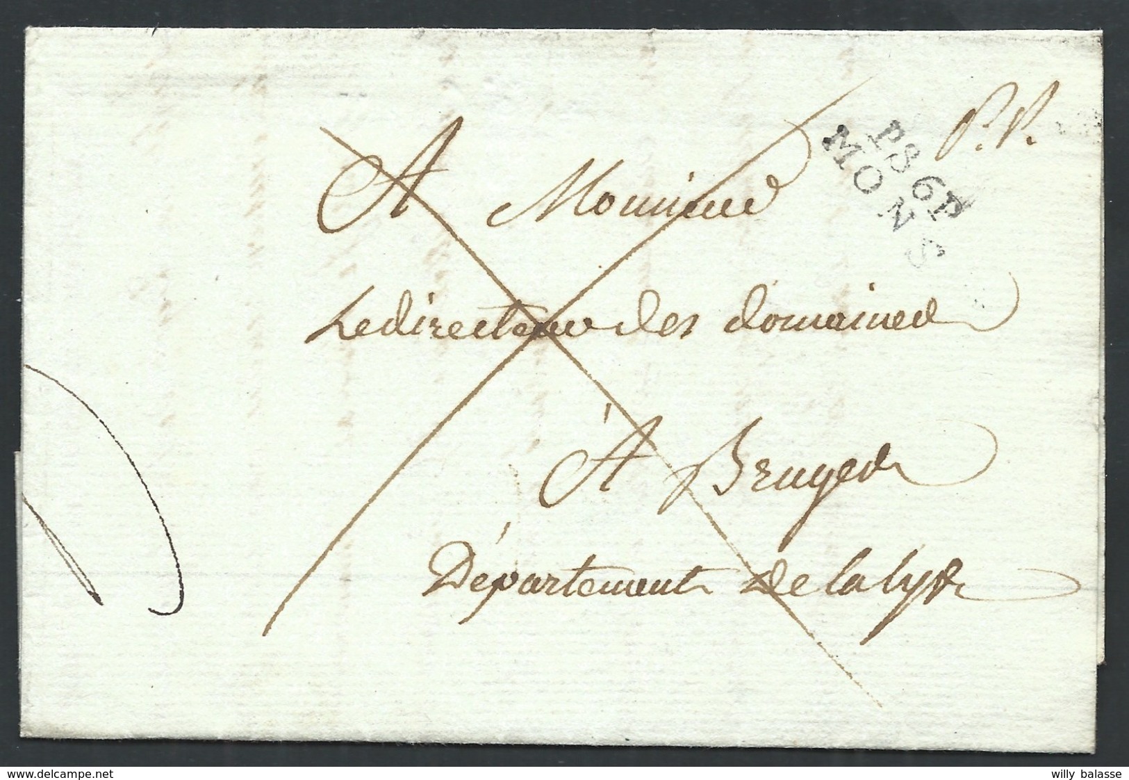 L 1806 P86P/MONS En Noir + "PP" Pour Bruges - 1794-1814 (Periodo Francese)