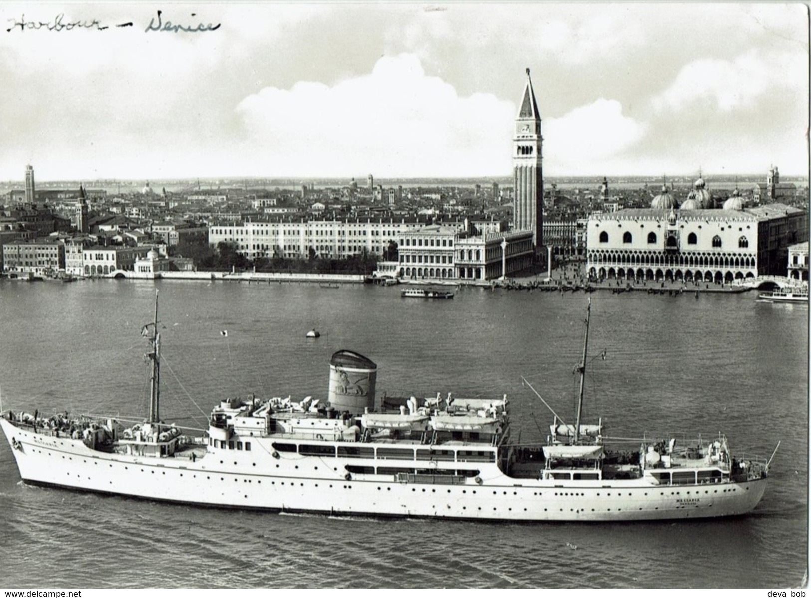 Shipping RP Postcard Adriatica MS Messapia Venice Passenger Cargo Ship - Cargos