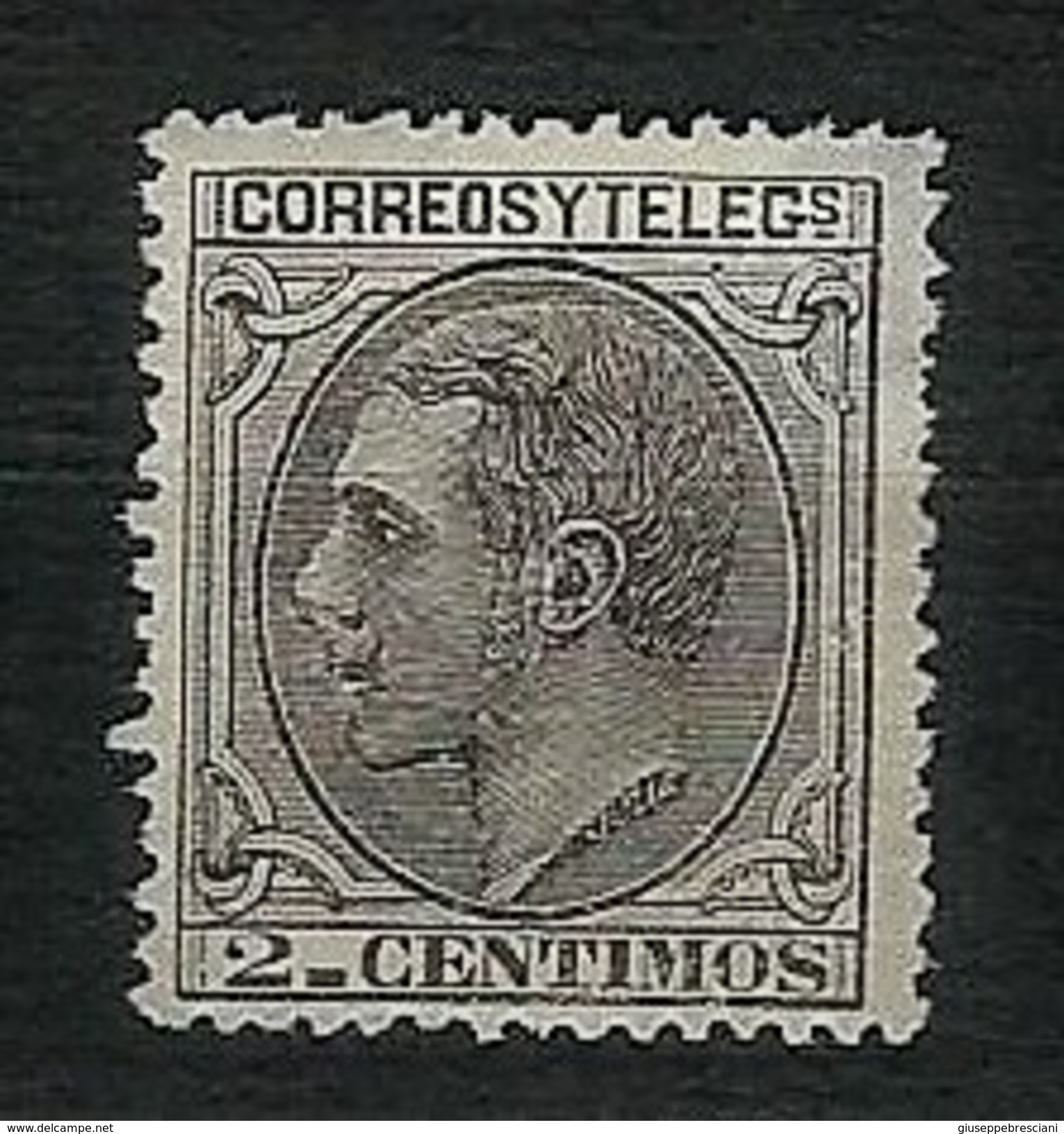 SPAGNA 1879 - Alfonso XII - 2 C.nero-grigio - Yt:ES 183 - Unused Stamps