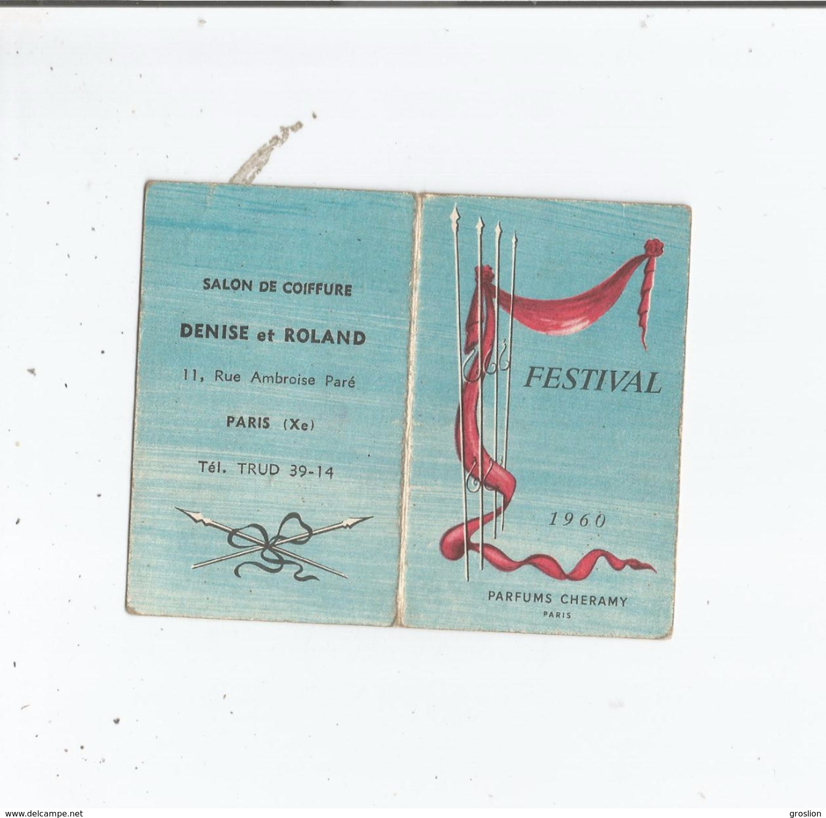 CARTE PARFUMEE CALENDRIER  ANCIENNE FESTIVAL DES PARFUMS CHERAMY PARIS - Oud (tot 1960)