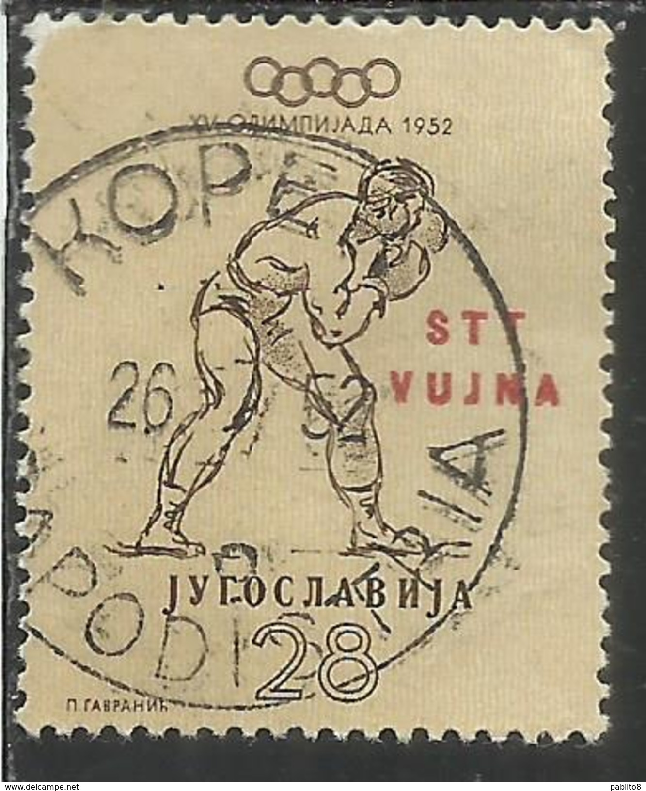 TRIESTE B 1952 OLYMPIC GAMES HELSINKI GIOCHI OLIMPICI OLIMPIADI OLIMPIADE 28d USATO USED OBLITERE' - Used