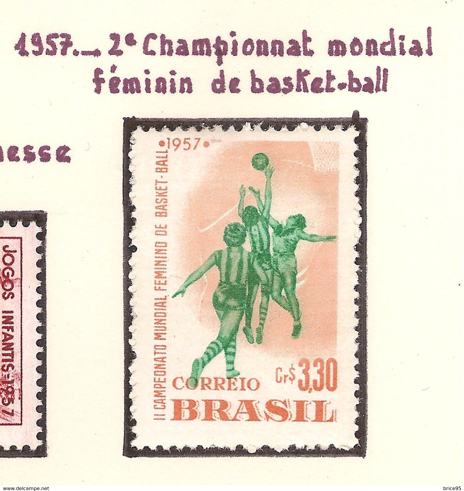 Brésil 1957, 2 ème Championnat Mondial Féminin De Basket-ball ( Thématique Sport ) - Neufs