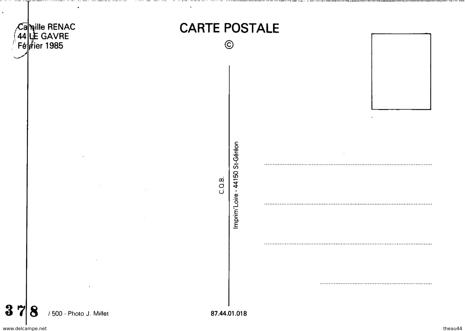 ¤¤  -  LE GAVRE  -  Le Bourrelier " Camille RENAC " En 1985  - Tirage Limité à 500 Ex  -  ¤¤ - Le Gavre