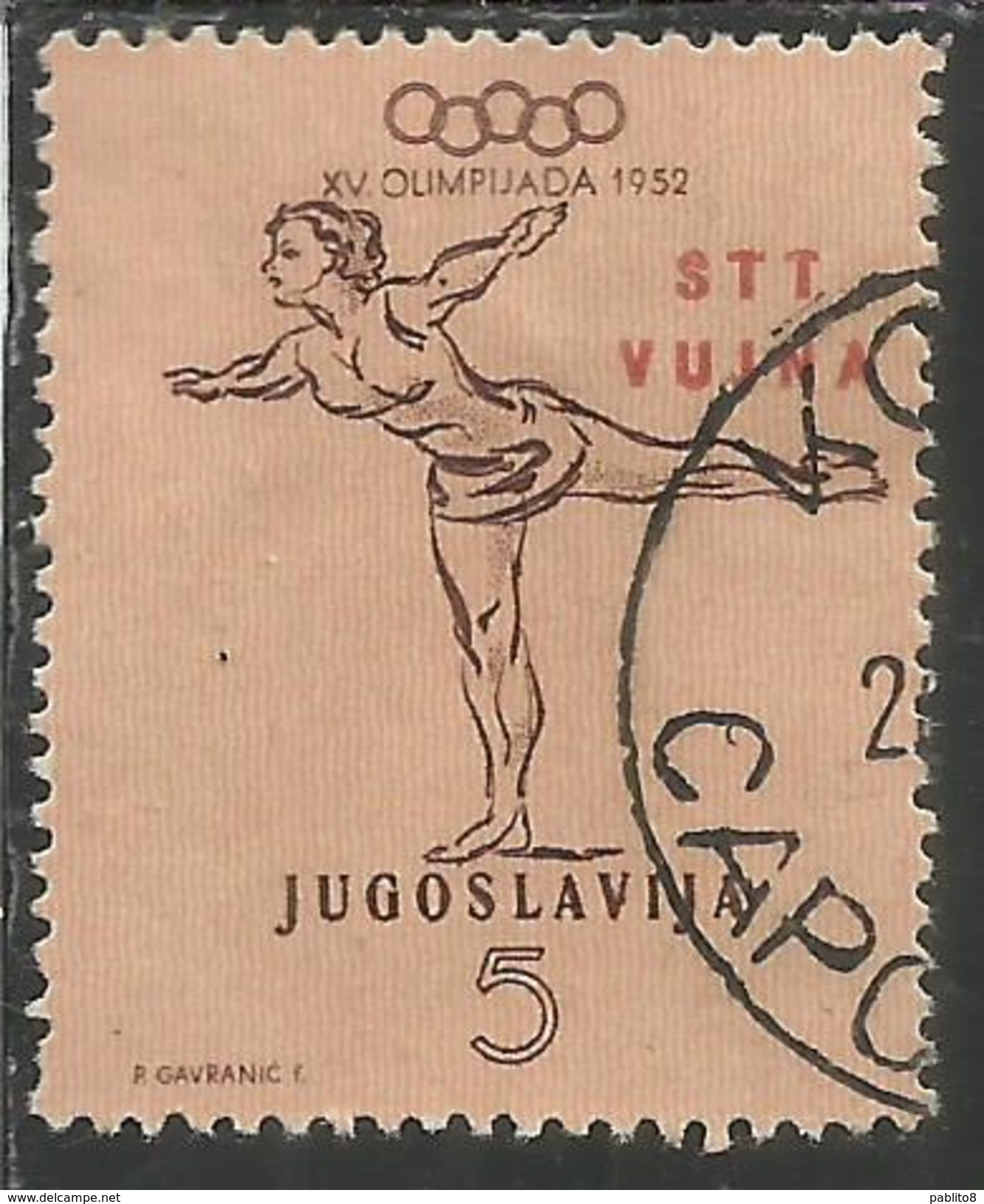 TRIESTE B 1952 OLYMPIC GAMES HELSINKI GIOCHI OLIMPICI OLIMPIADI OLIMPIADE 5d USATO USED OBLITERE' - Used