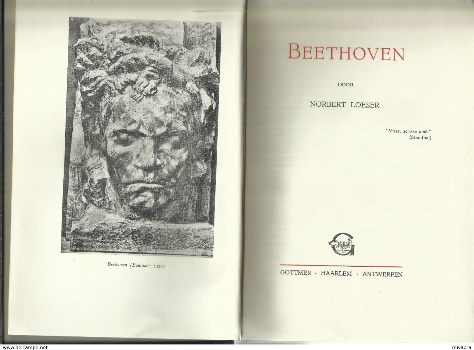 BEETHOVEN - NORBERT LOESER - ELFDE BOEK COMPONISTEN SERIE - UITGEVER GOTTMER HAARLEM ANTWERPEN - 1949 - Antiquariat