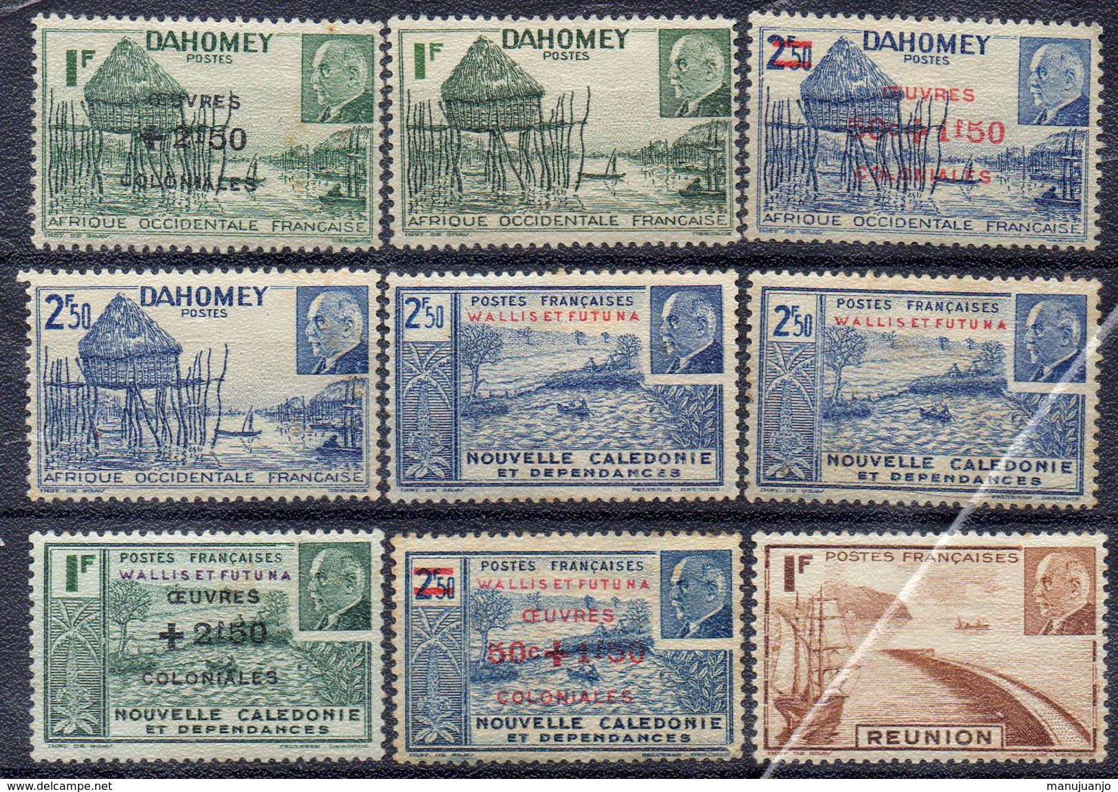 FRANCE Et COLONIES ! Timbres Ancien NEUFS Du Dahomey, Caledonie, Réunion Depuis 1944 - Neufs