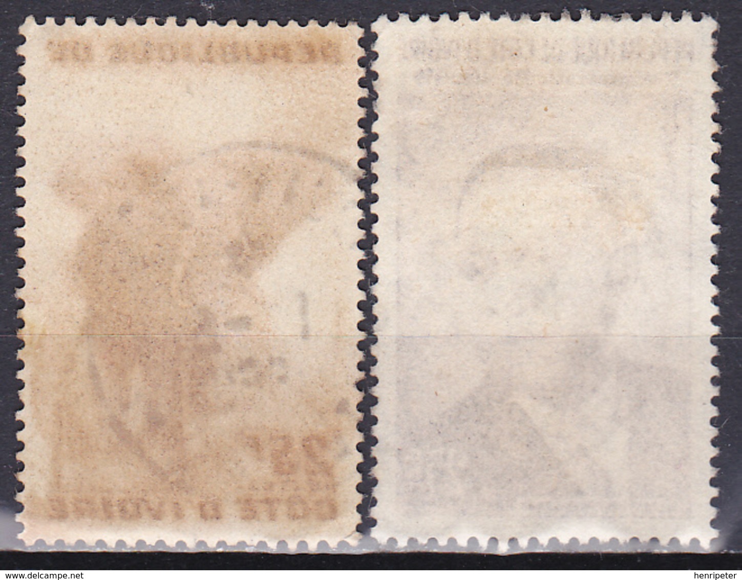 Lot De 2 Timbres-poste Oblitérés - Éléphant Président Félix Houphouët-Boigny - N° 178-180 (Yvert) - RCI 1959 - Autres - Afrique