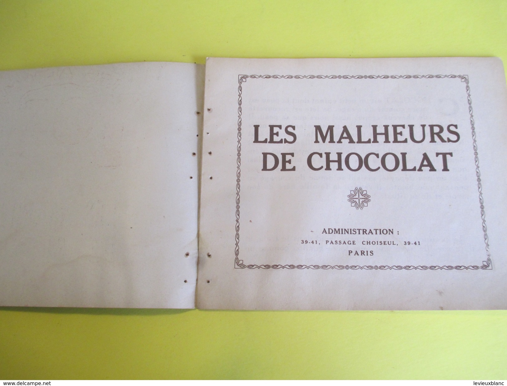 Livret Illustré/Les Albums YO-YO/Les Malheurs De Chocolat /La Platinogravure/MONTROUGE/Vers 1930   BD103 - Autres & Non Classés