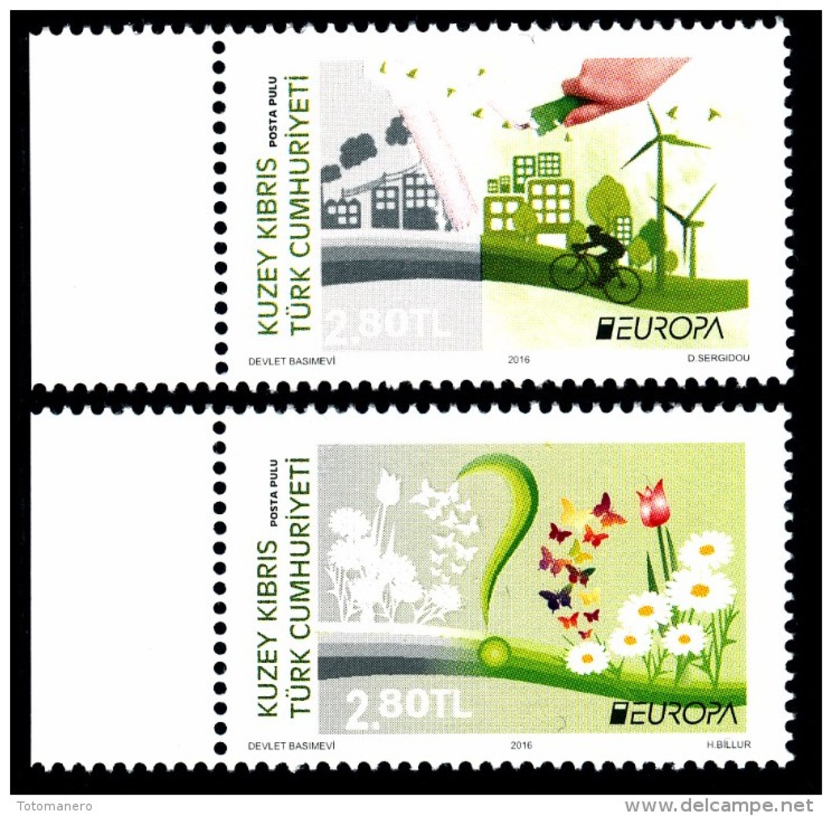 TURKISH REP. OF NORTHERN CYPRUS/Zypern EUROPA 2016 "Think Green" Set Of 2v** - 2016