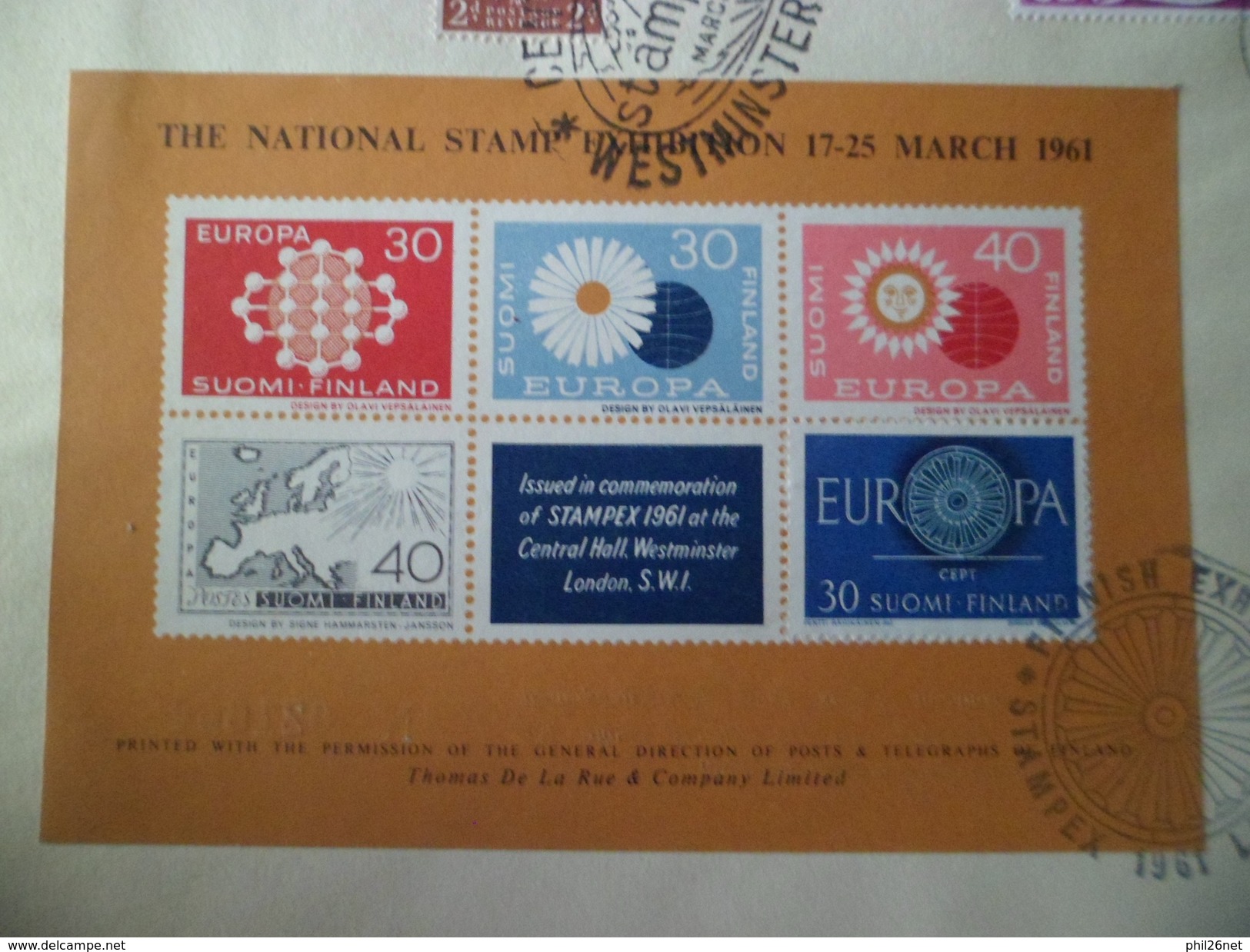 UK FDC Circulé Bloc Pro Europa Expo Stampex Le 17 Mars 1961 Avec Les N°265 Et Europa 1960 N°357 Et 358 + Cachets  + + TB - 1961