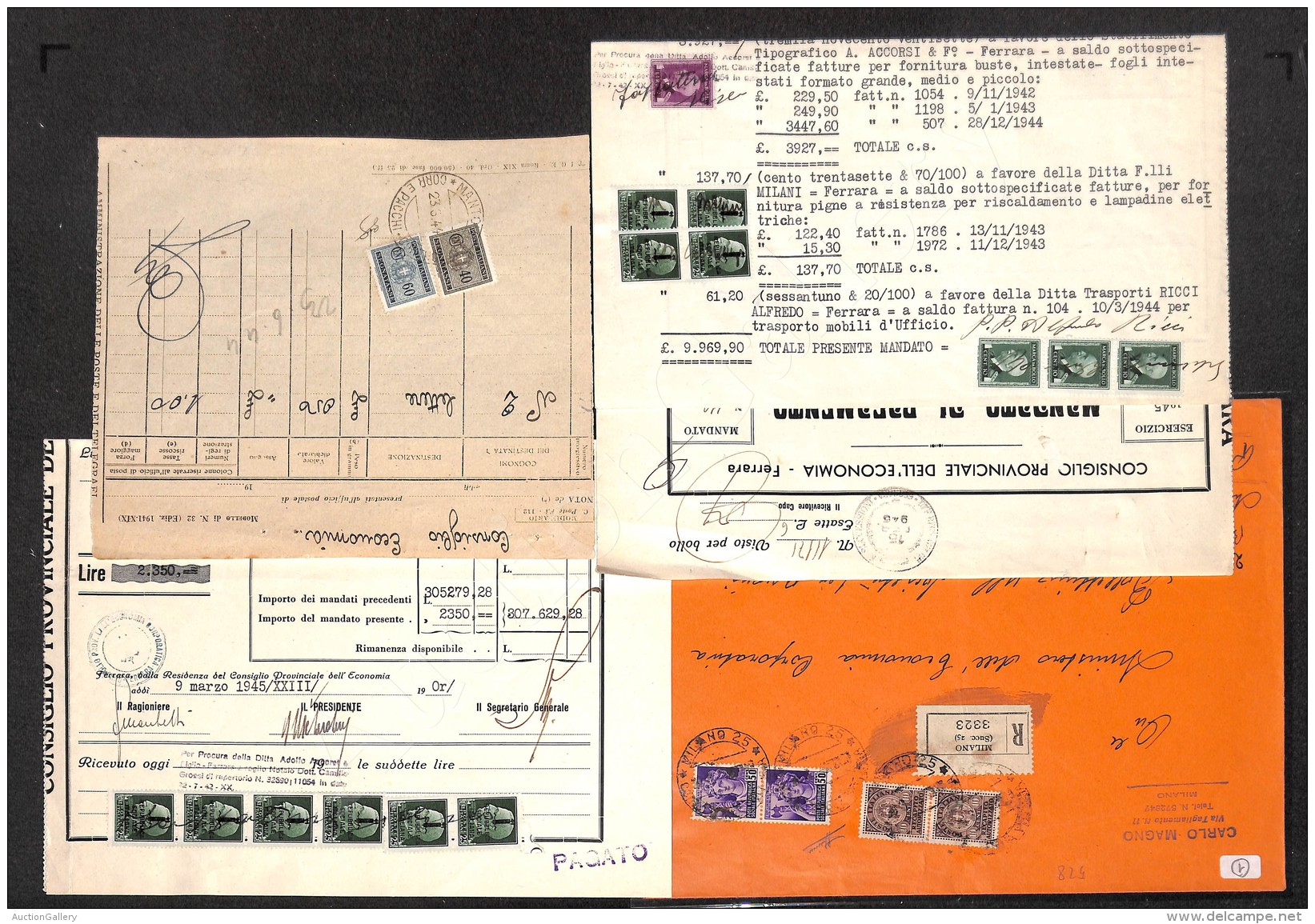 Repubblica Sociale - 1944/1945 - Quattro Oggetti Postali Con Uso Del Periodo - Interessante - Other & Unclassified