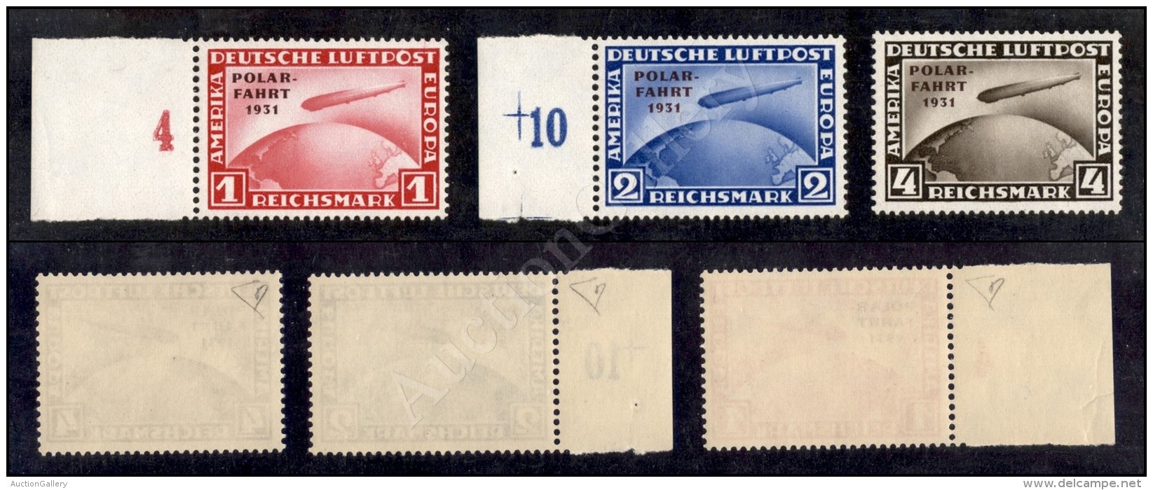 Germania - 1931 - Zeppelin Polar Fahrt (456/458 - Posta Aerea) - Serie Completa - 3 Valori Nuovi Con Gomma Integra... - Other & Unclassified