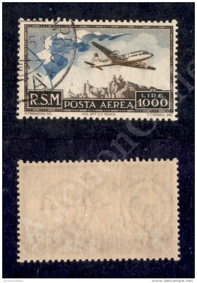 1951 - 1000 Lire Bandiera (99 - Aerea) Usato (600) - Other & Unclassified