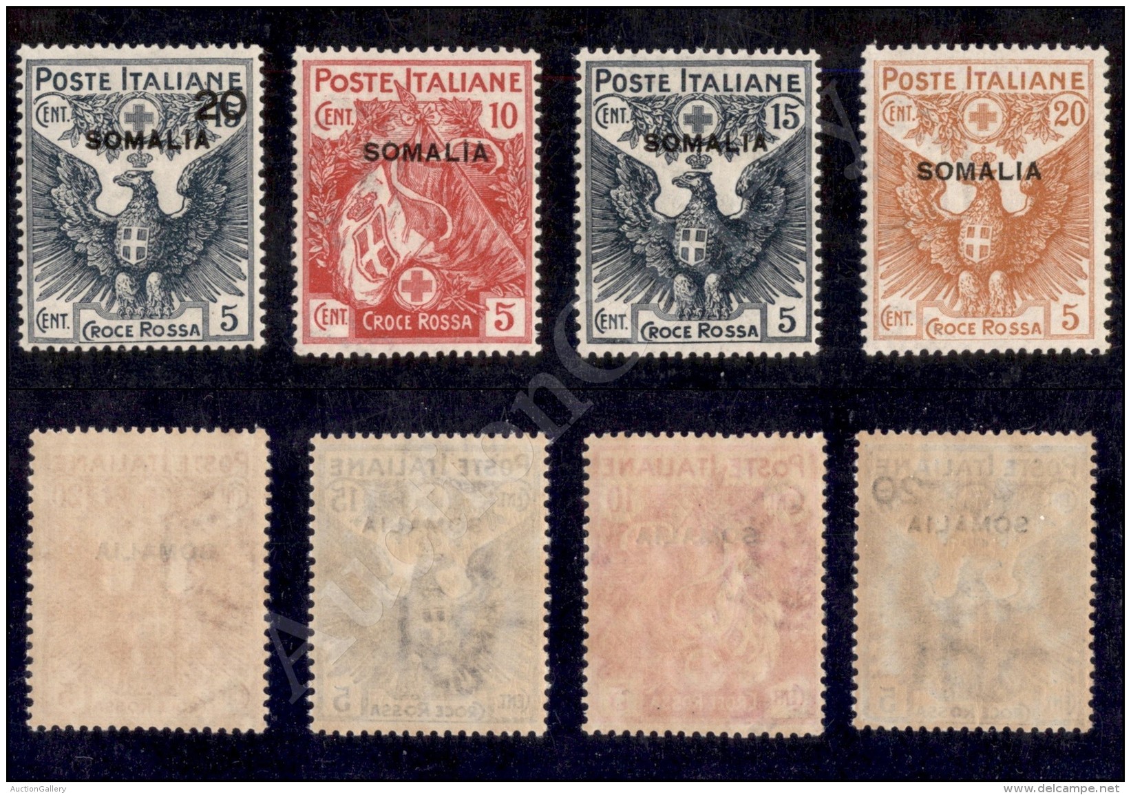 Somalia - 1916 - Croce Rossa (19/22) - Serie Completa - 4 Valori Nuovi Con Gomma Integra (750) - Other & Unclassified