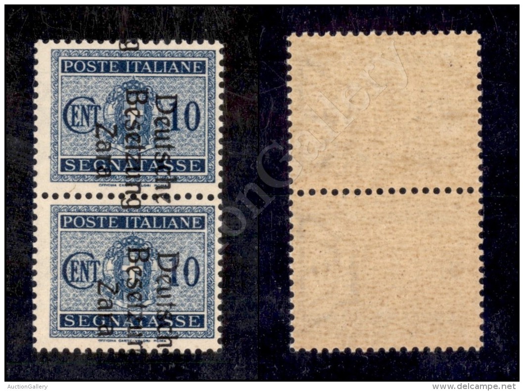 Zara - 1943 - Coppia Del 10 Cent (2bg - Soprastampa Spostata) Nuova Con Gomma Integra (2.250) - Other & Unclassified