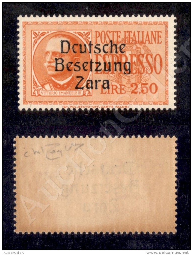 Zara - 1943 - 2,50 Lire (2 - Espressi - E Rotta - Pos. 15) Nuovo Con Gomma Integra (750) - Other & Unclassified