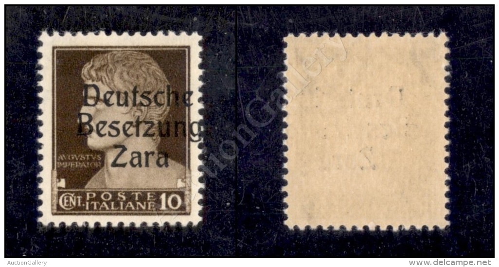 Zara - 1943 - 10 Cent (2f - Soprastampa A Destra) Nuovo Con Gomma Integra (525) - Other & Unclassified