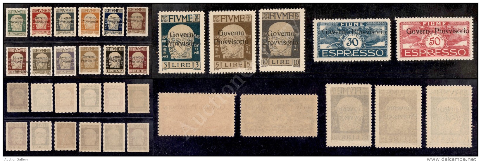 Fiume - 1921 - Governo Provvisorio (149/163 + Espressi 5/6) - Emissione Completa - 17 Valori Nuovi Con Gomma... - Sonstige & Ohne Zuordnung