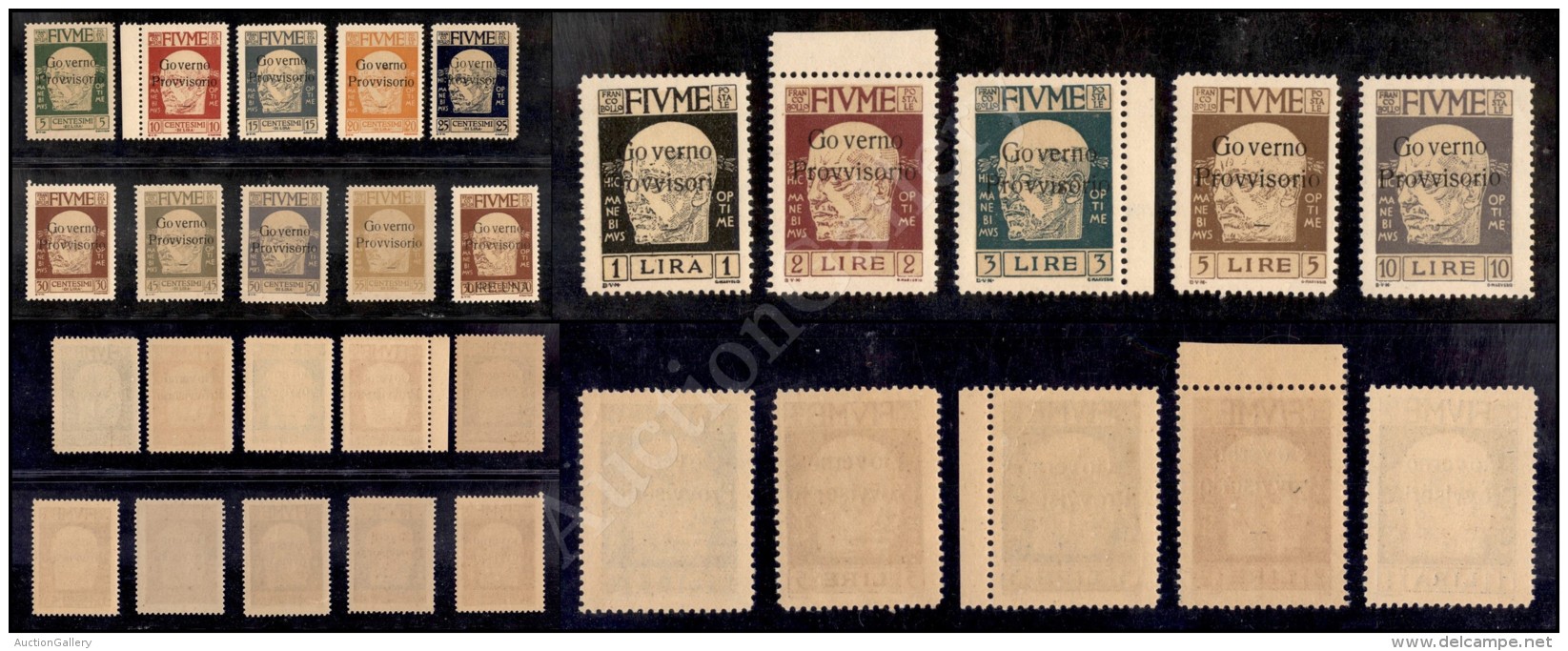 Fiume - 1921 - Governo Provvisorio (149/163) - Serie Completa - 15 Valori Nuovi Con Gomma Integra (1.675) - Other & Unclassified