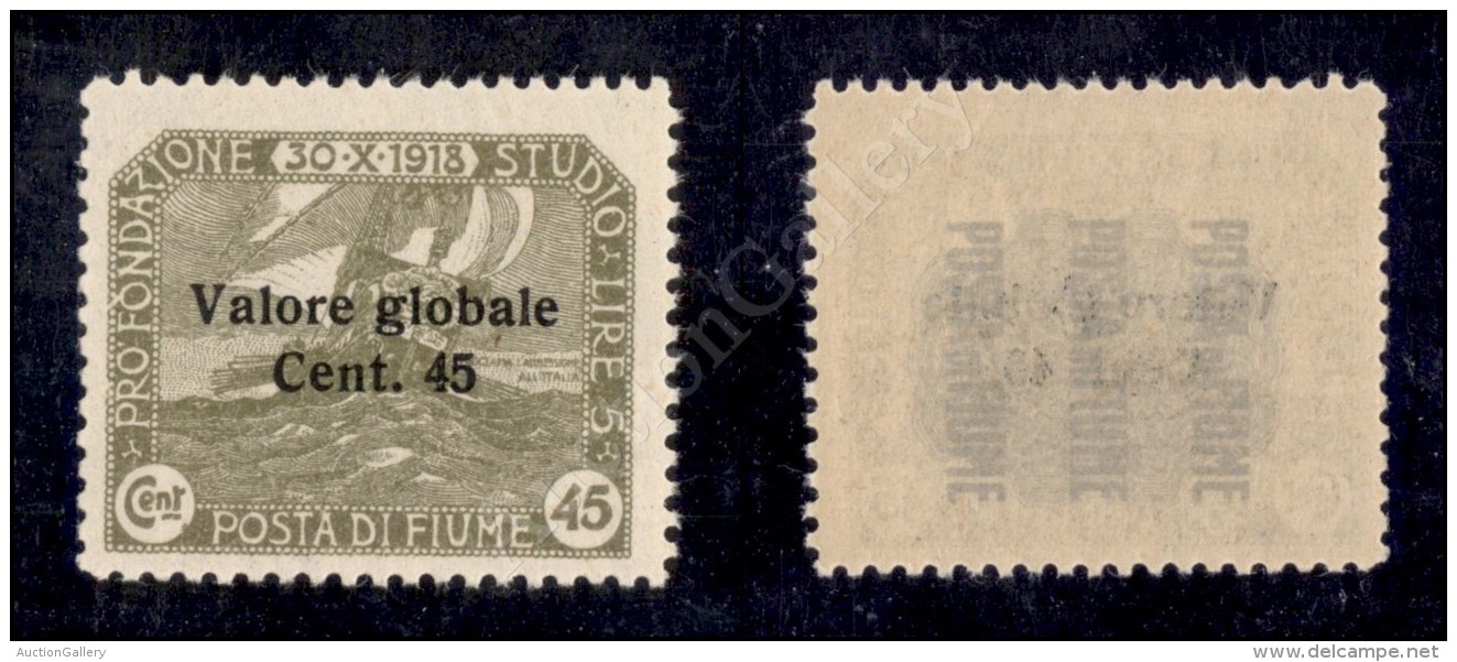 Fiume - 1920 - 45 Cent Su 45 Oliva (112) Nuovo Con Gomma Integra (1.250) - Sonstige & Ohne Zuordnung