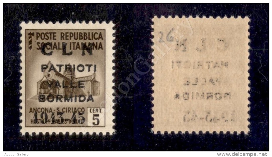 Valle Bormida - 1945 - Soprastampa Modificata - 5 Cent (1A) Nuovo Con Gomma Integra - Cert. AG (4.500) - Sonstige & Ohne Zuordnung