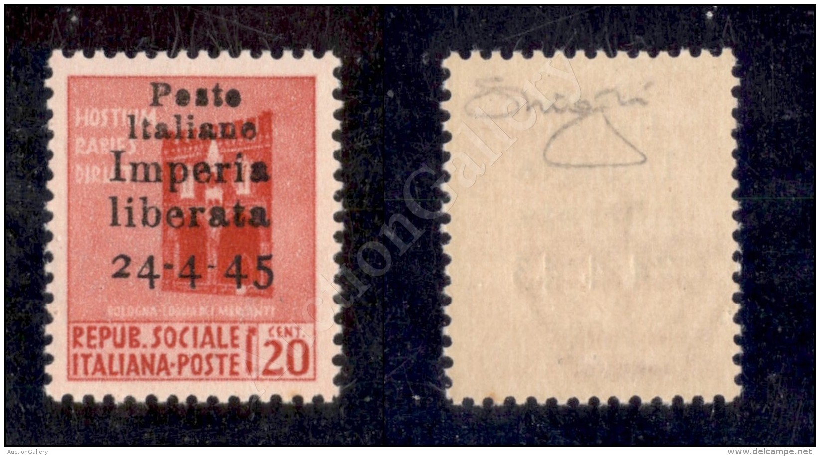 Imperia - 1945 - Non Emesso - 20 Cent (22 - Con Soprastampa In Alto) Nuovo Con Gomma Integra - Non Catalogato -... - Other & Unclassified