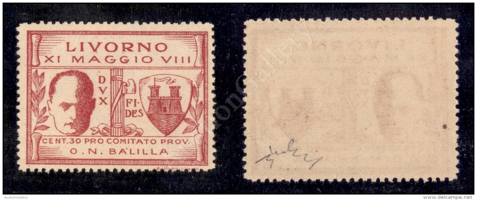 Livorno - 1930 - 30 Cent (1c) Con Trattino Nuovo Con Gomma Integra (600) - Other & Unclassified