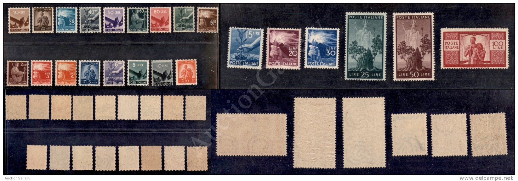 1945/1948 - Democratica (543/565) - Serie Completa - 23 Valori Nuovi Con Gomma Integra (1.350) - Sonstige & Ohne Zuordnung
