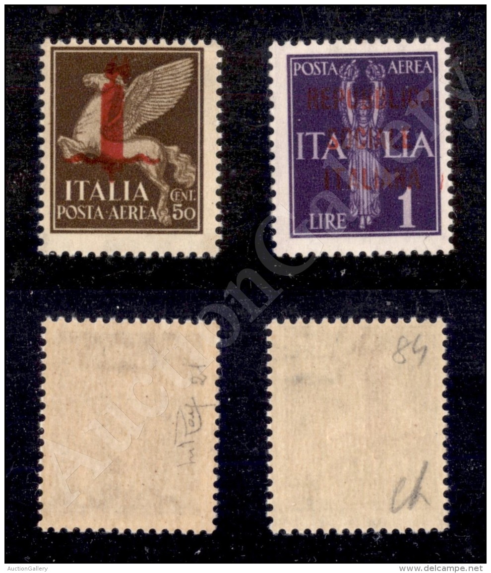 1944 - Saggi - Soprastampe In Rosso (P14/P15 - Aerea) - Serie Completa - 2 Valori Nuovi Con Gomma Integra - Cert.... - Other & Unclassified