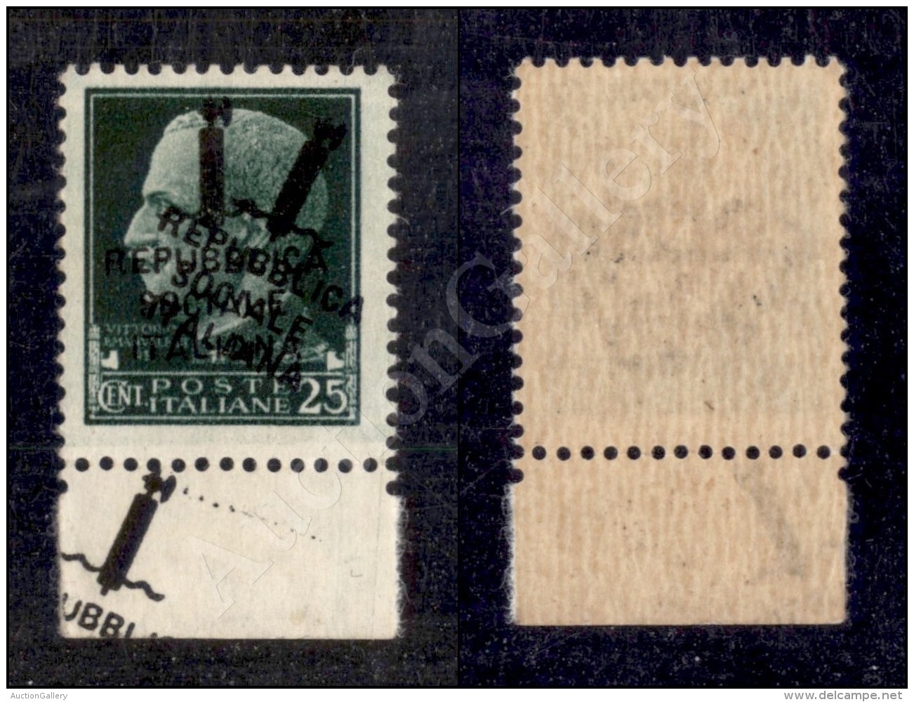 1944 - 25 Cent (491fa) Con Doppia Soprastampa (una Obliqua Ripetuta A Margine) Nuovo Con Gomma Integra (840) - Other & Unclassified