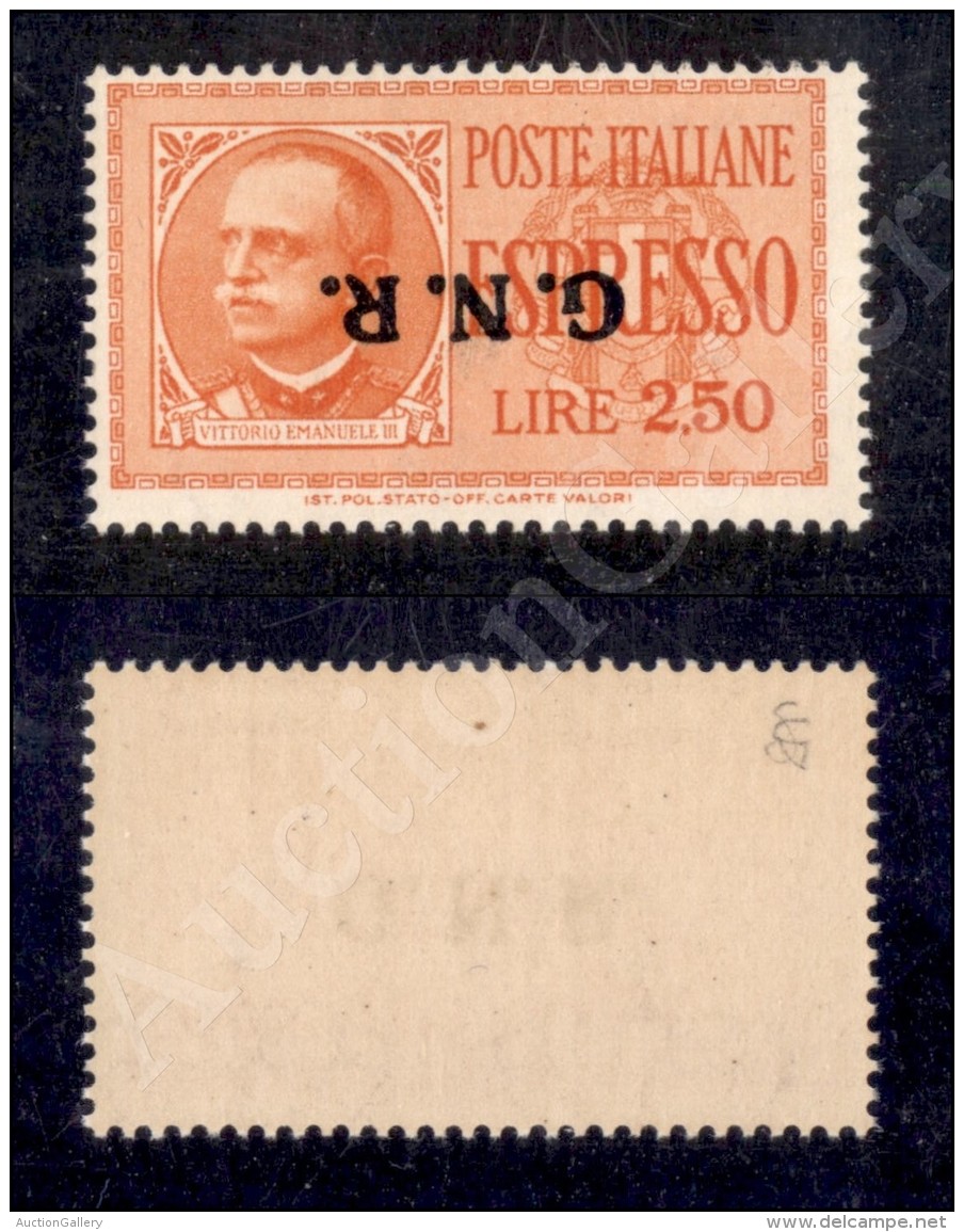 1944 - 2,50 Lire GNR (20a - Espressi) Con Soprastampa Capovolta Nuovo Con Gomma Integra (1.600) - Autres & Non Classés