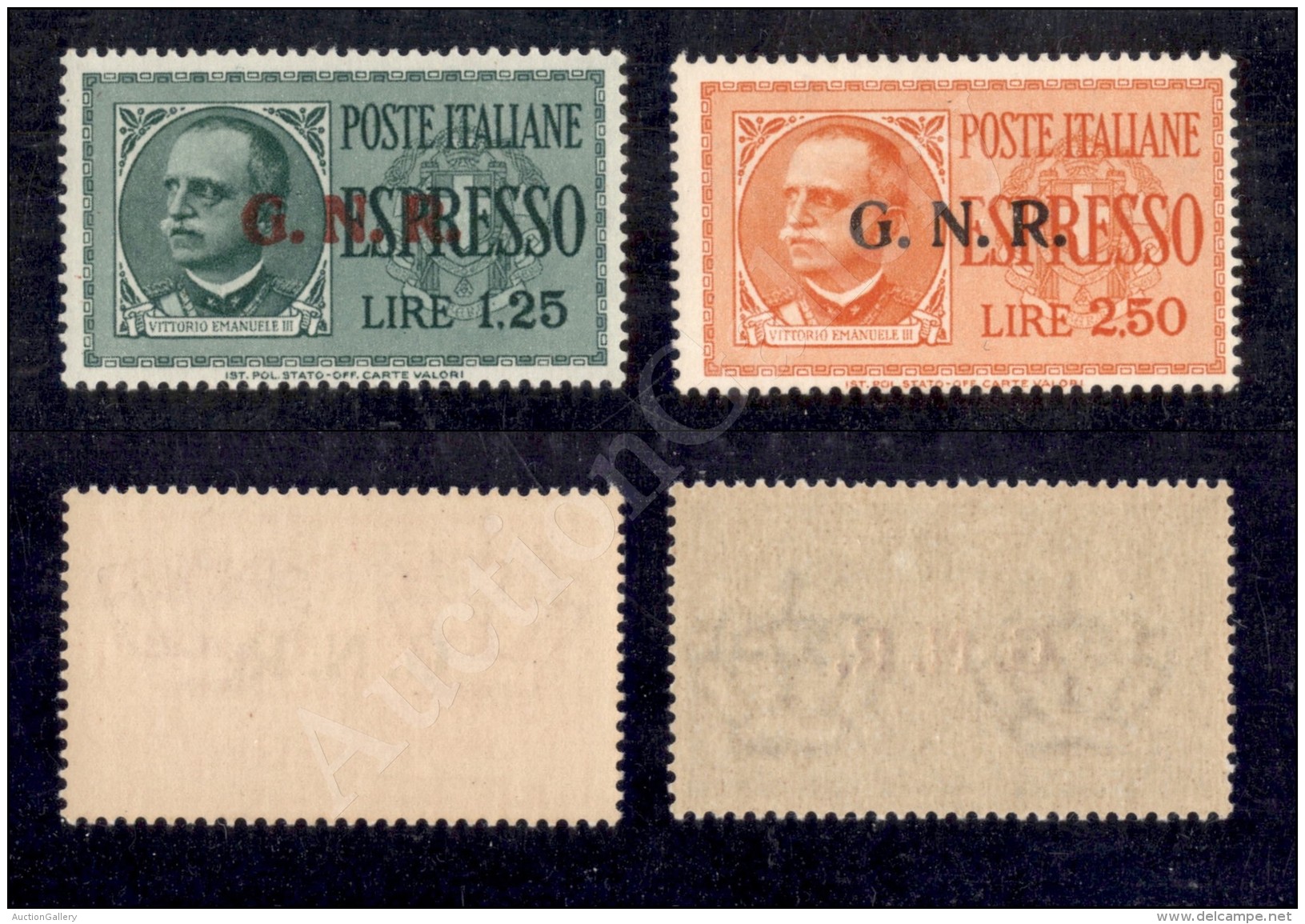 1944 - Espressi GNR (19/20) - Serie Completa - 2 Valori Nuovi Con Gomma Integra (750) - Other & Unclassified