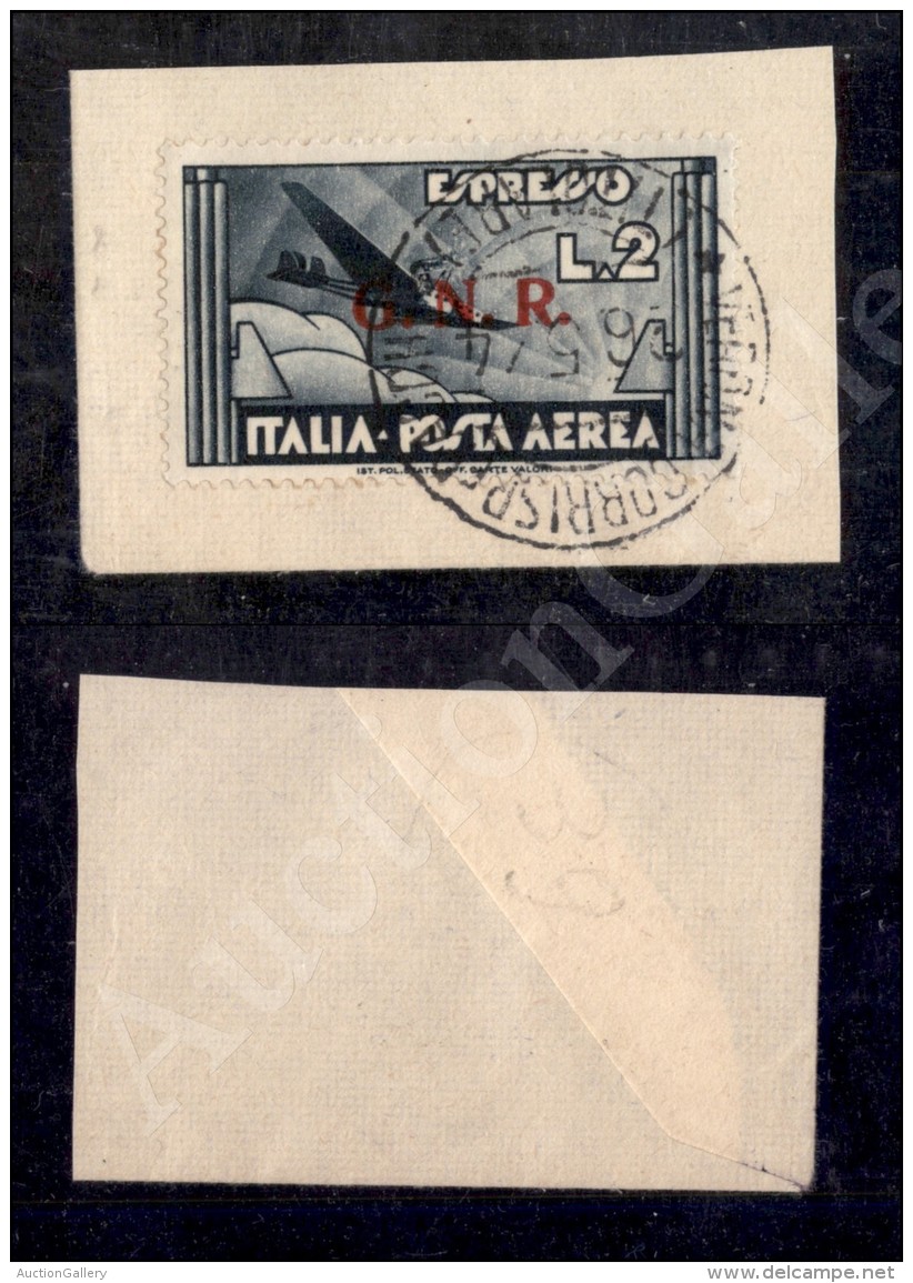 1944 - 2 Lire Aeroespresso (125 - Aerea) Su Frammento - Verona Titolare 26.5.44 (3.500+) - Sonstige & Ohne Zuordnung