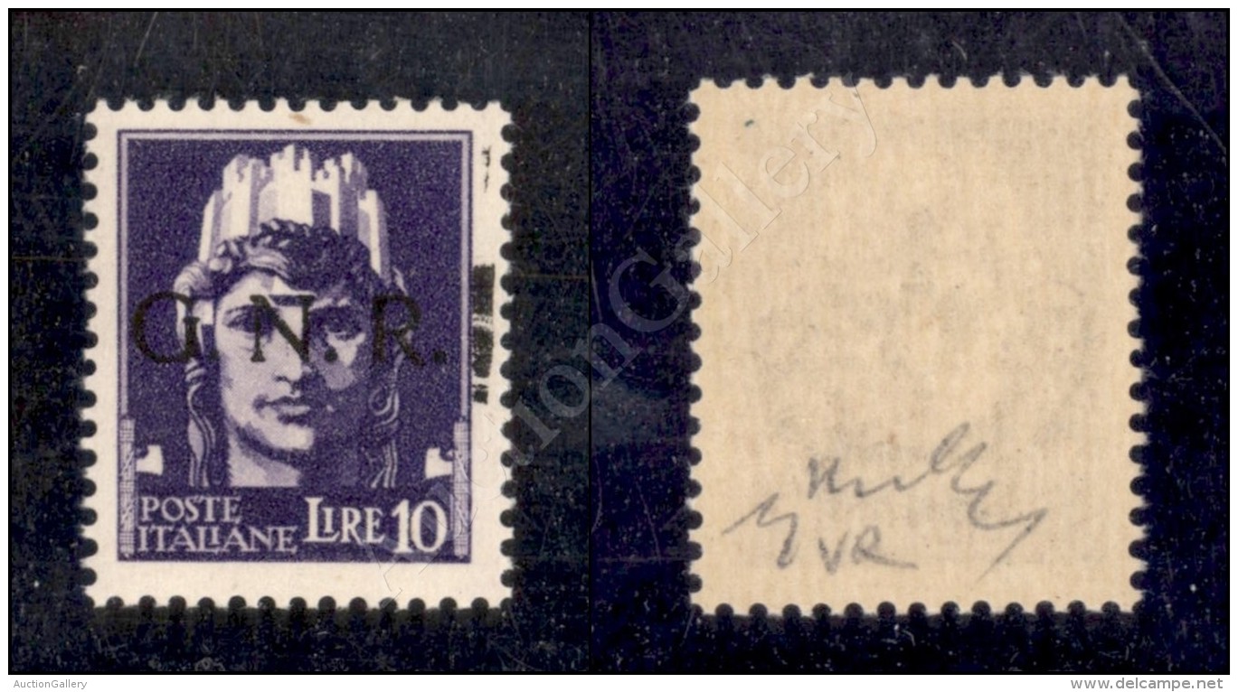 1944 - 10 Lire GNR (486Ka) Con Spazio Tipografico A Destra Nuovo Con Gomma Integra - Chiavarello (1.200) - Other & Unclassified