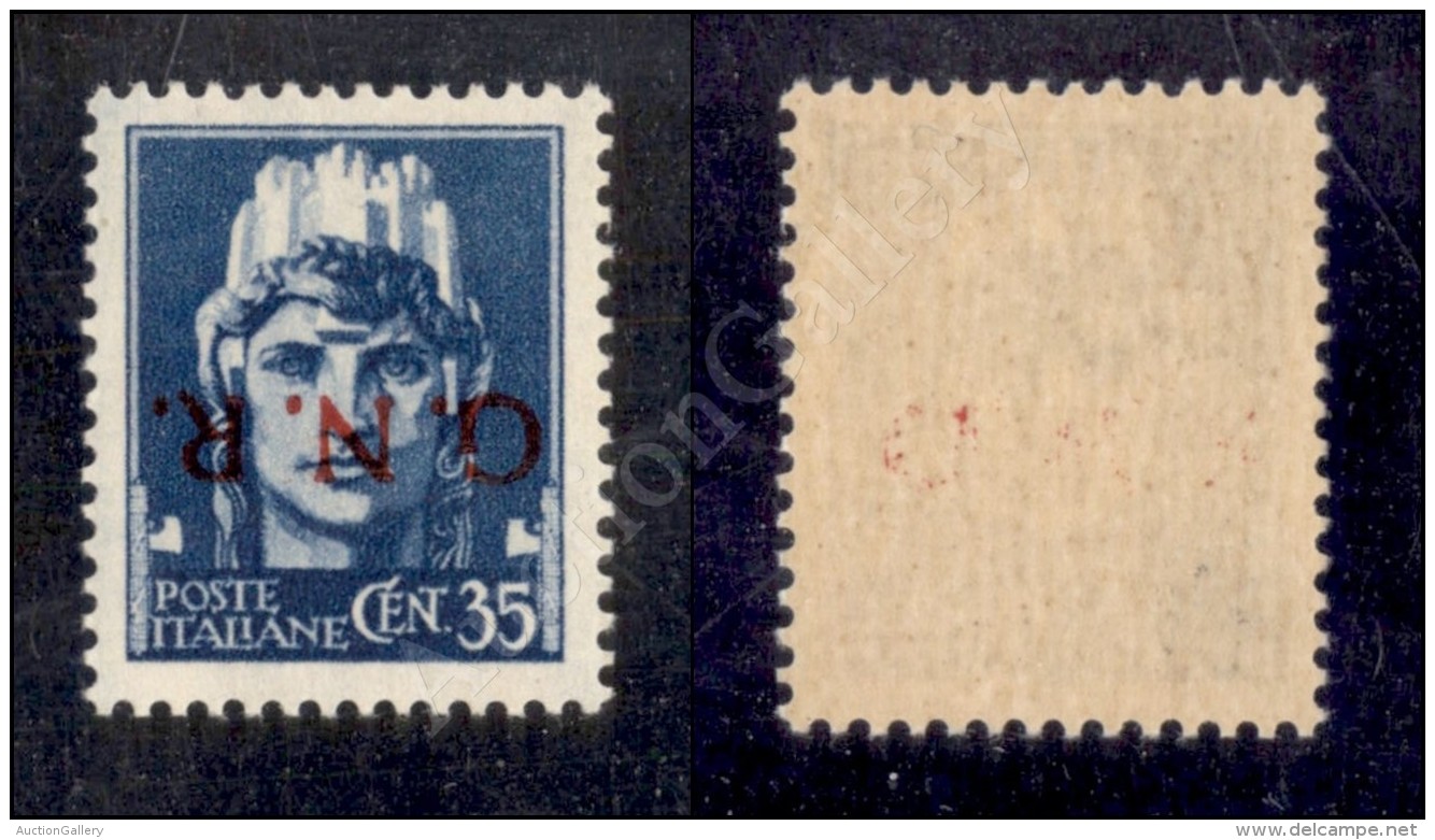 1944 - 35 Cent GNR (476a) Con Soprastampa Capovolta Nuovo Con Gomma Integra - Molto Bello (1.000) - Other & Unclassified