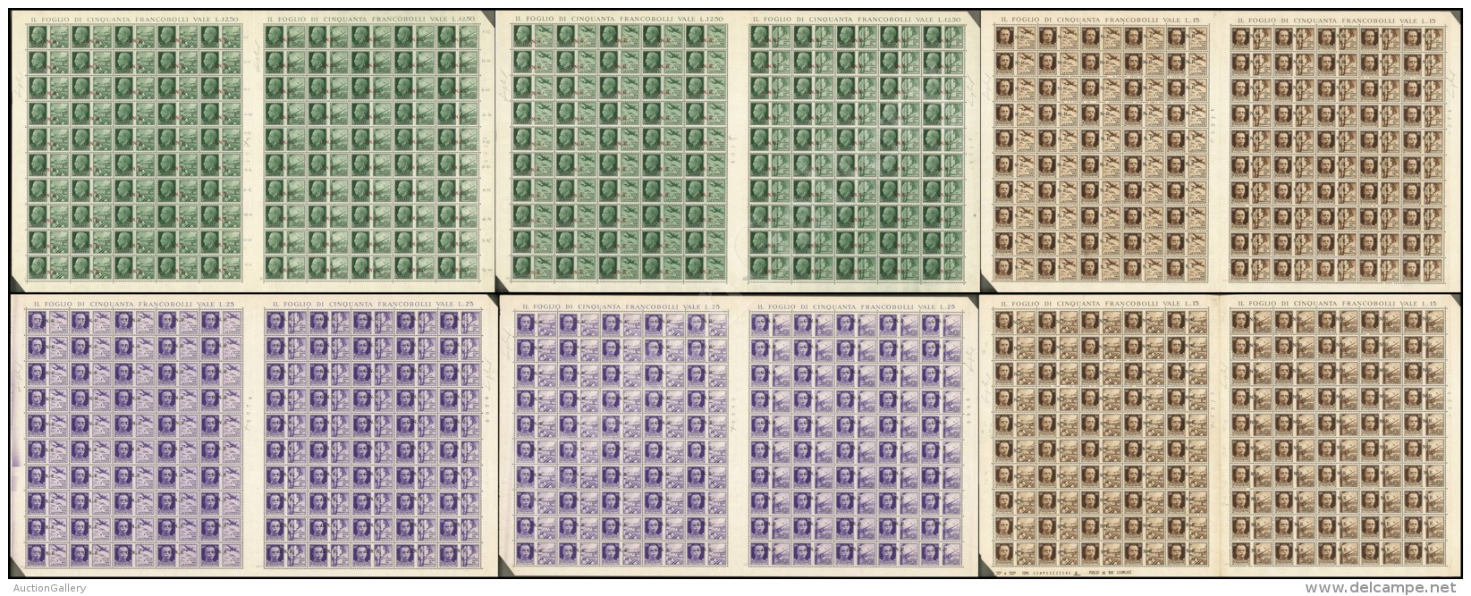 1943 - GNR - Propaganda Di Guerra (13/I - 24/II) - I Dodici Valori In Sei Fogli Doppi Di 100 Con Interspazi Di... - Other & Unclassified