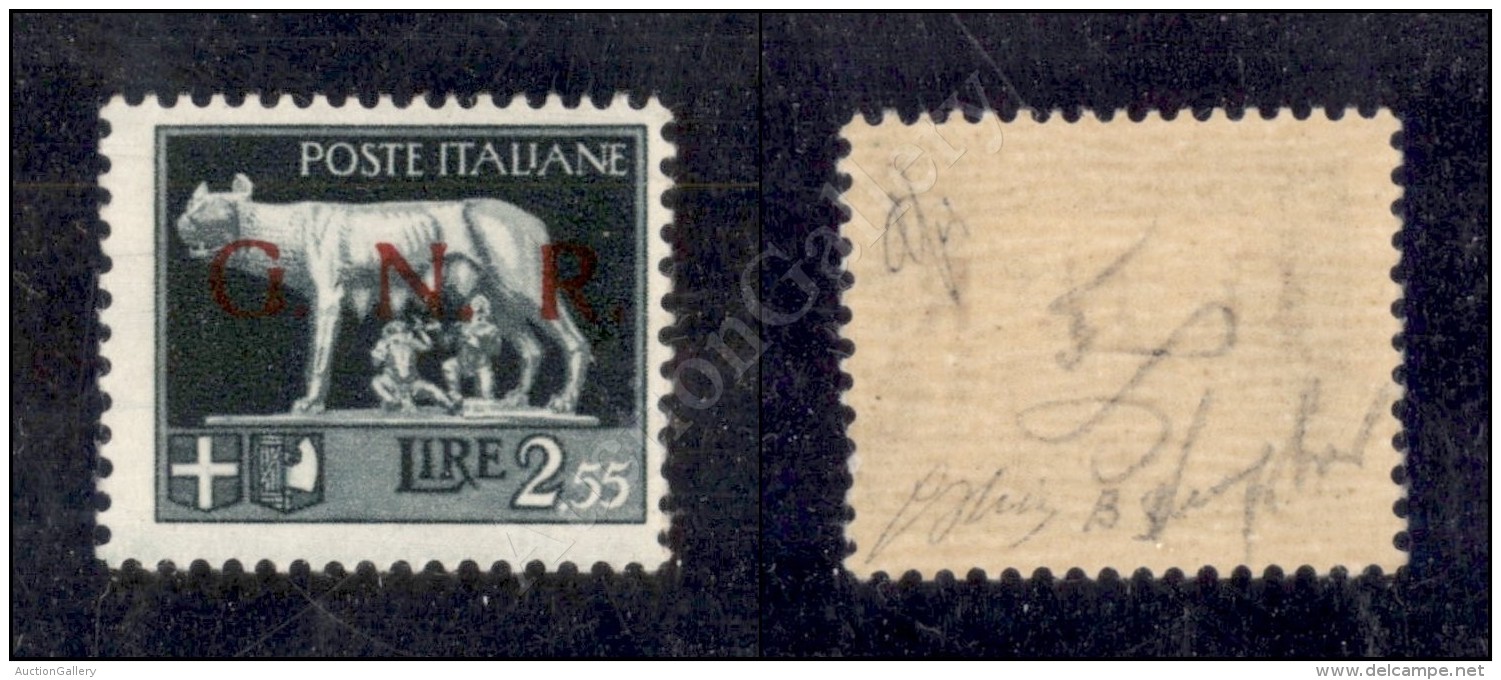 1943 - 2,55 Lire GNR (483A - Spaziati) Con Punto Grosso Dopo N (variet&agrave; A - Non Catalogata Su Questo Valore)... - Other & Unclassified