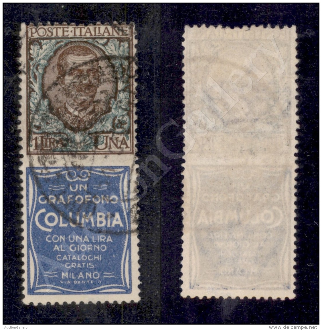 1924 - 1 Lira Columbia (19 - Pubblicitari) Usato (1.500) - Other & Unclassified