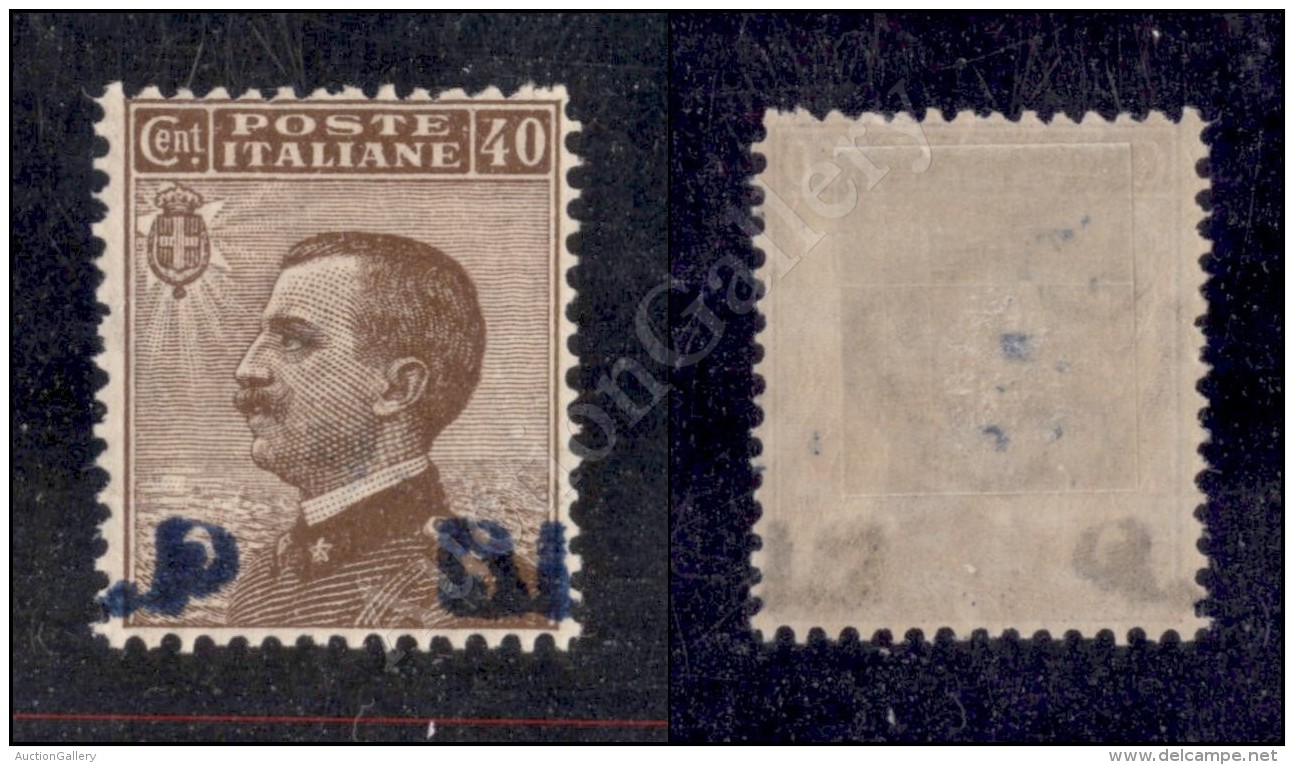 1921 - 40 Cent BLP (4Ai - Soprastampa Azzurro Nera) Con Soprastampa A Cavallo - Nuovo Con Gomma - Ottima Centratura... - Other & Unclassified
