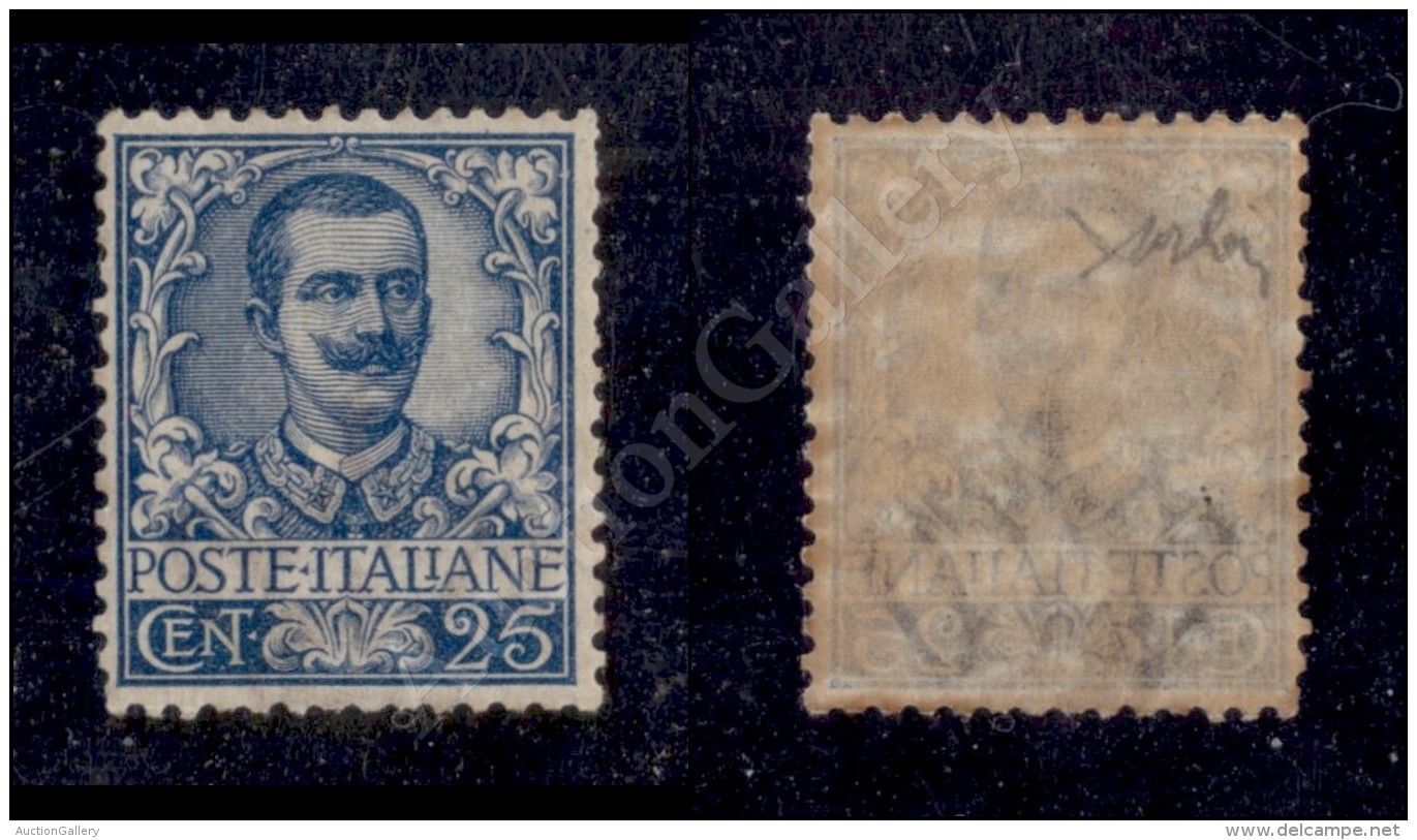 1901 - 25 Cent Azzurro (73) Nuovo Con Gomma - Ottimamente Centrato - Molto Bello (1.600) - Sonstige & Ohne Zuordnung