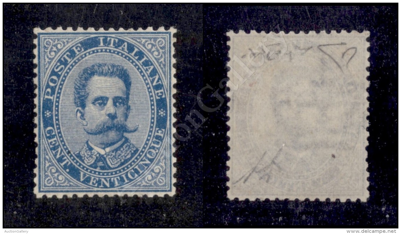 1879 - 25 Cent Azzurro (40) Nuovo Con Gomma Integra - Centratura Perfetta - Molto Bello - Cert. Raybaudi (11.250) - Other & Unclassified