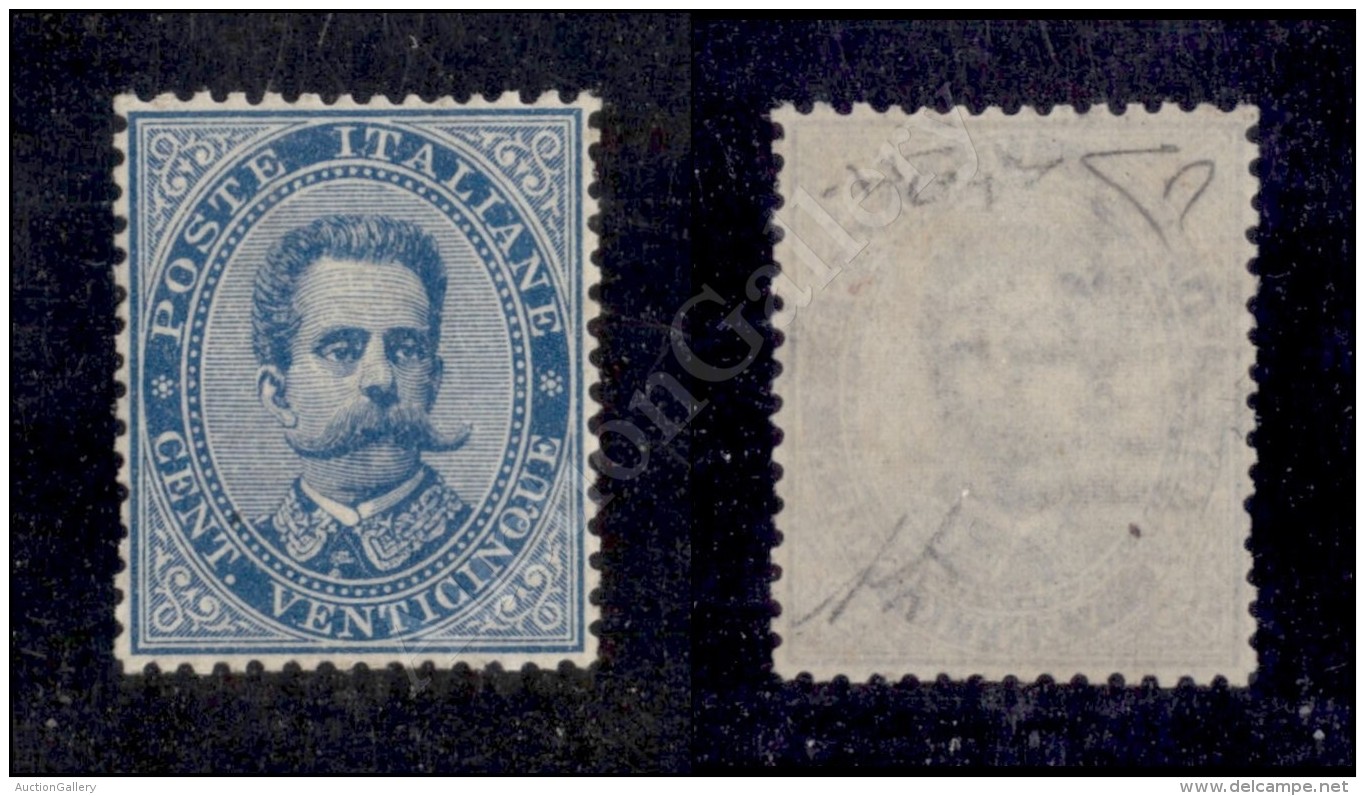 1879 - 25 Cent Azzurro (40) Nuovo Con Gomma Integra - Centratura Perfetta - Molto Bello - Cert. Raybaudi (11.250) - Sonstige & Ohne Zuordnung