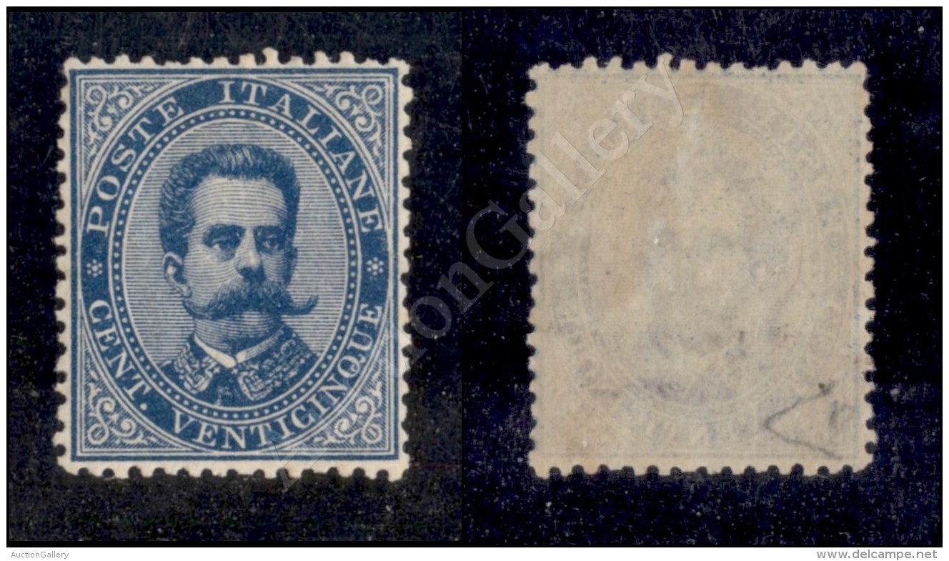 1879 - 25 Cent Azzurro (40) Nuovo Con Gomma E Traccia Di Linguella - Ottimamente Centrato - Diena (4.500) - Sonstige & Ohne Zuordnung
