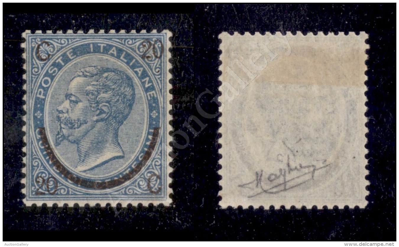 1865 - 20 Cent Su 15 Celeste (25 - Terzo Tipo) Nuovo Con Gomma Ben Centrato - Molto Bello - Cert. Raybaudi (1.100) - Sonstige & Ohne Zuordnung