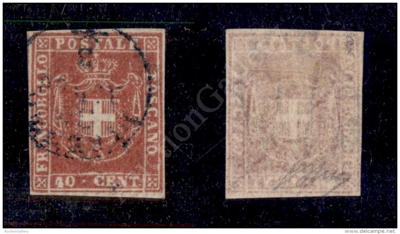 1860 - 40 Cent Carminio Scarlatto (21a) - Molto Bello - Oliva (550) - Other & Unclassified